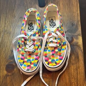 Vans multi color sneakers. Super cute & vibrant!
